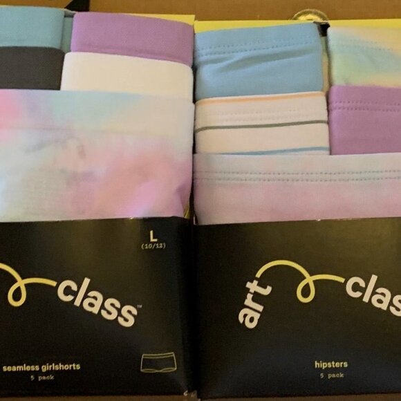 Art Class Girls 5 Pack Hipster & 5 Pack Girl Shorts Underwear Bundle-Large - Picture 1 of 10